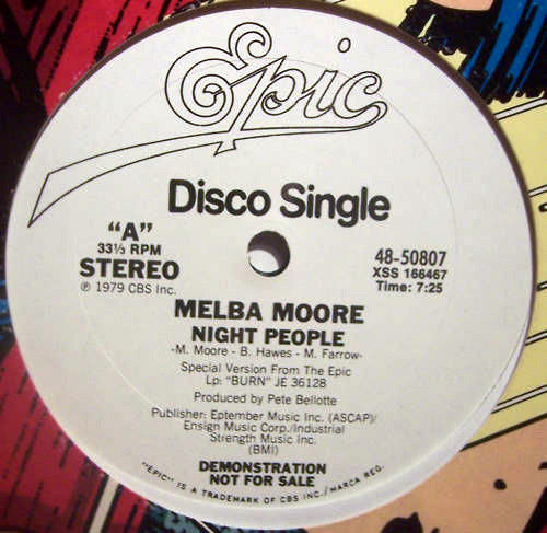 Melba Moore : Night People / Hot And Tasty (12", Promo)