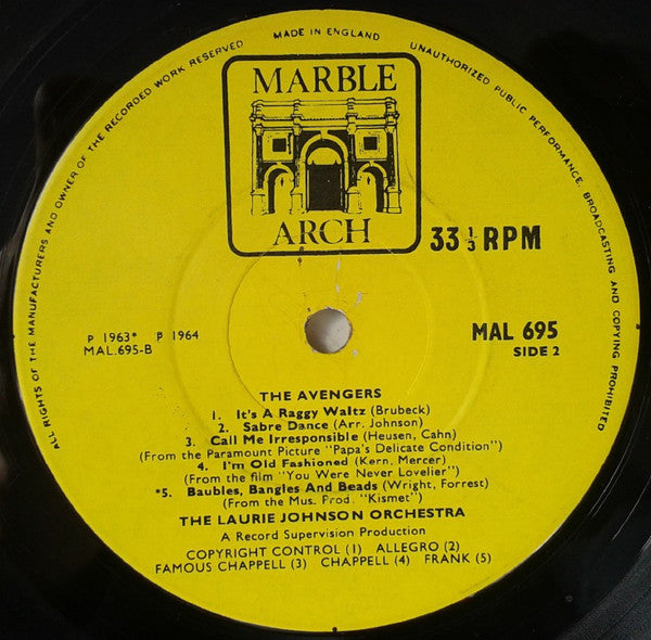 The Laurie Johnson Orchestra : The Avengers (Theme From The A.B.C. Television Series) And Other Favourites (LP, Mono)