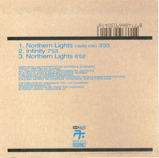 Justin K. & DJ K-Mixx : Northern Lights / Infinity (CD, Maxi)