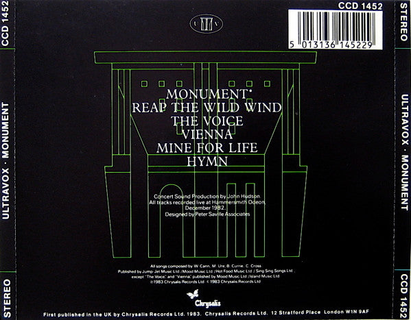 Ultravox : Monument The Soundtrack (CD, Album)
