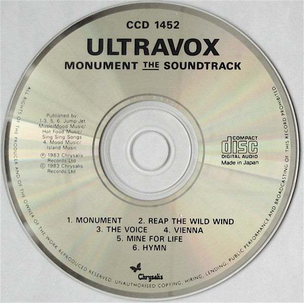 Ultravox : Monument The Soundtrack (CD, Album)