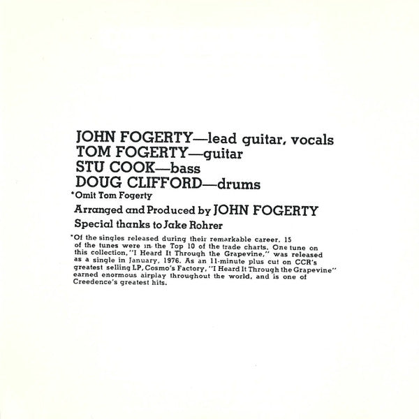 Creedence Clearwater Revival Featuring John Fogerty : Chronicle: The 20 Greatest Hits (CD, Comp)