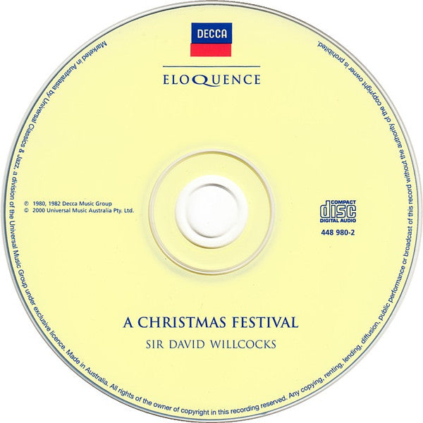 The Bach Choir, Philip Jones Brass Ensemble, David Willcocks : A Christmas Festival - 26 Favourite Carols (CD, Album, Comp, RE)