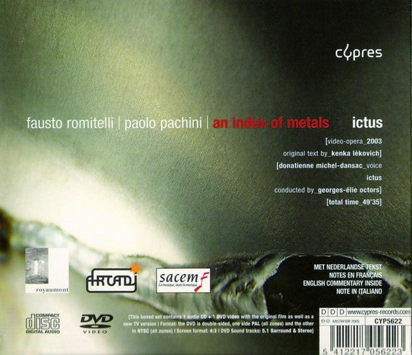 Fausto Romitelli, Paolo Pachini, Ictus (2) : An Index Of Metals (CD, Album + DVD, D/Sided, NTS)