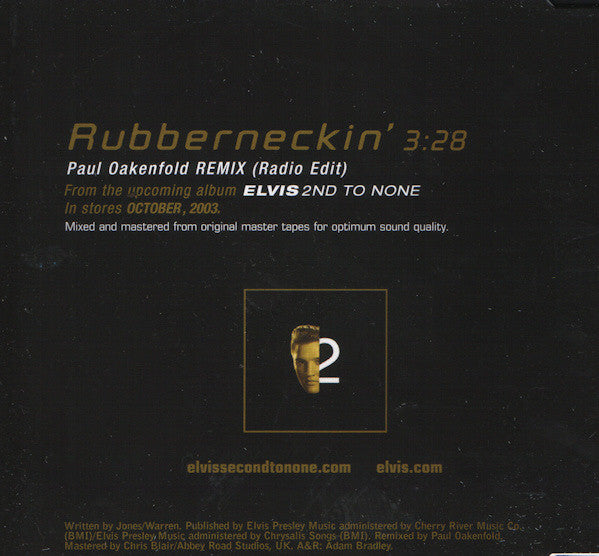 Elvis Presley : Rubberneckin' (Paul Oakenfold Remix) (CD, Single, Promo)