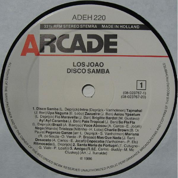 Los João : Disco Samba (LP, Album, RE)