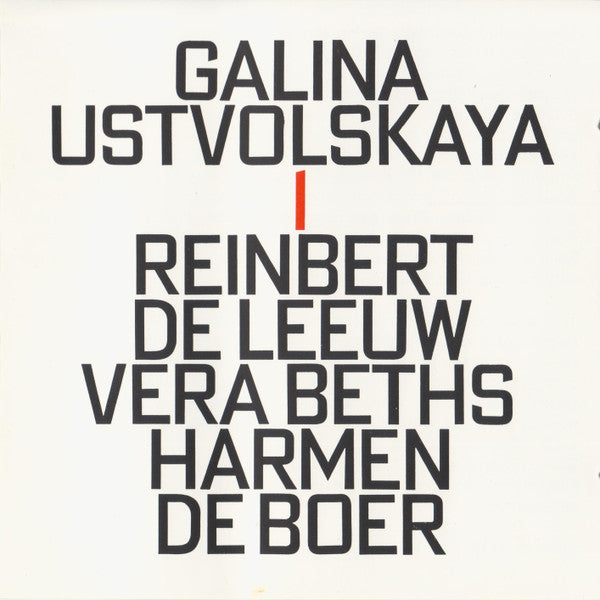 Galina Ustvolskaya - Reinbert de Leeuw, Vera Beths, Harmen de Boer : 1 (CD, Album)