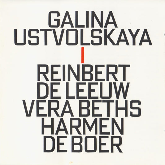 Galina Ustvolskaya - Reinbert de Leeuw, Vera Beths, Harmen de Boer : 1 (CD, Album)