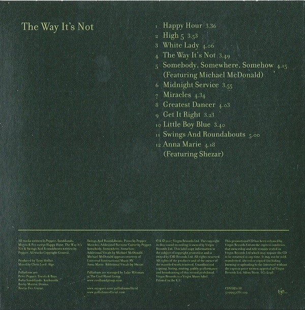 Palladium (2) : The Way It's Not (CD, Album, Promo)