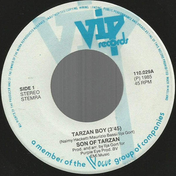 Son Of Tarzan : Tarzan Boy Nederlandstalig (7", Single)