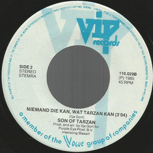 Son Of Tarzan : Tarzan Boy Nederlandstalig (7", Single)