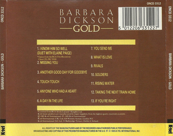 Barbara Dickson : Gold (CD, Album)