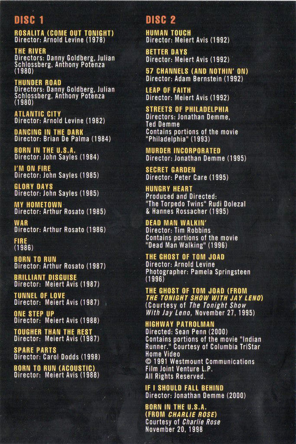 Bruce Springsteen : The Complete Video Anthology / 1978-2000 (2xDVD-V, Comp, Multichannel)