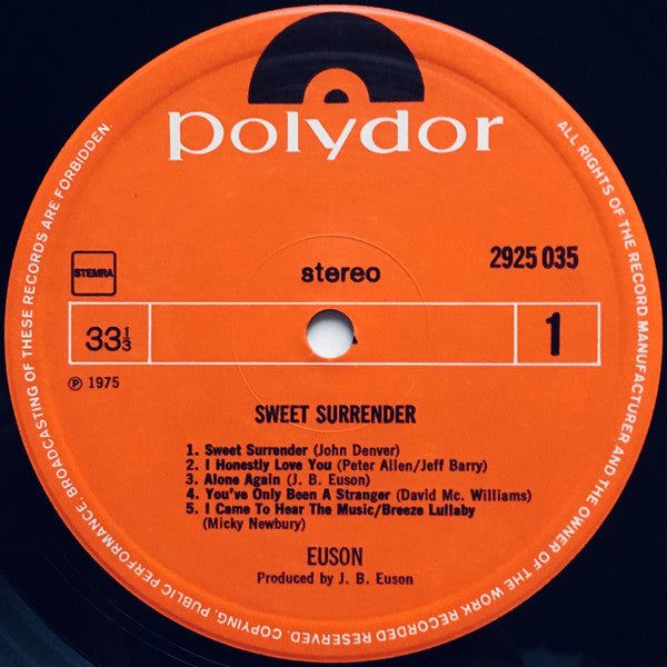 Euson : Sweet Surrender (LP, Album, Gat)