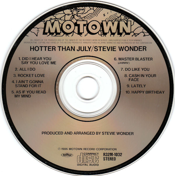 Stevie Wonder : Hotter Than July (CD, Album)