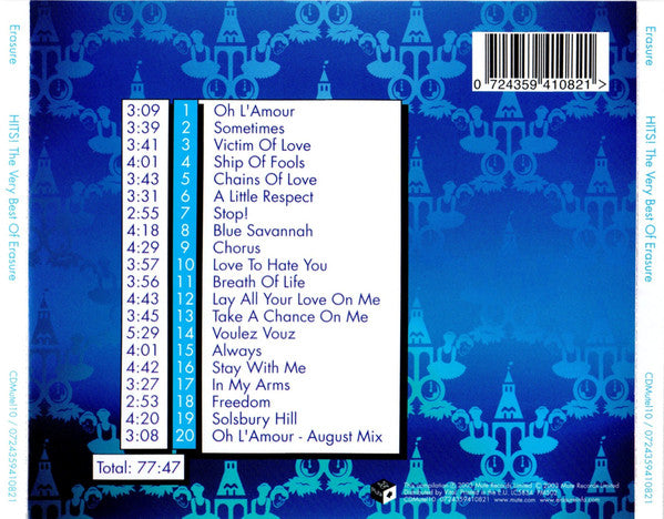 Erasure : Hits! The Very Best Of Erasure (CD, Comp, RP)