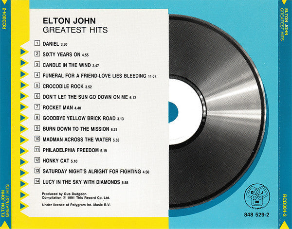 Elton John : Greatest Hits (CD, Comp)