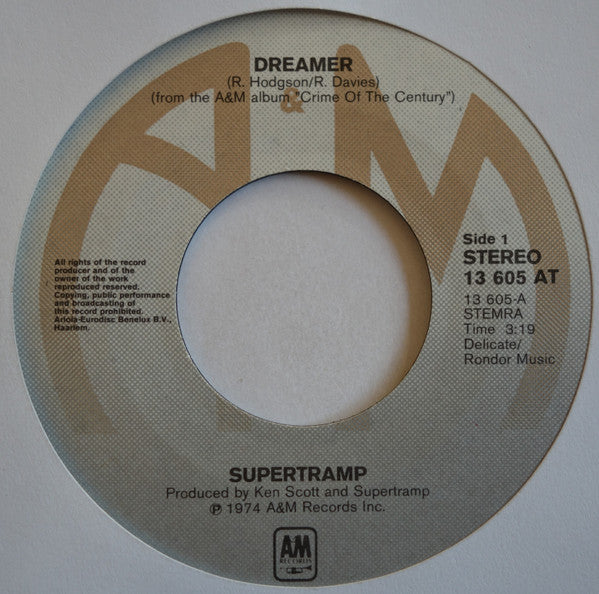 Supertramp : Dreamer (7", Single)
