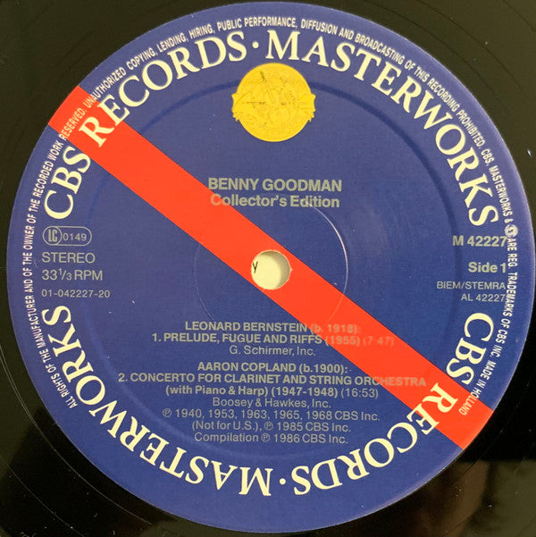 Benny Goodman - Béla Bartók / Leonard Bernstein / Aaron Copland / Igor Stravinsky : Collector's Edition (Compositions & Collaborations) (LP, Comp, Mono)