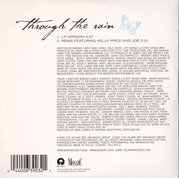 Mariah Carey : Through The Rain (CD, Single)