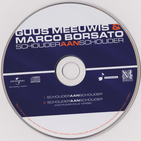 Guus Meeuwis & Marco Borsato : Schouder Aan Schouder (CD, Single)