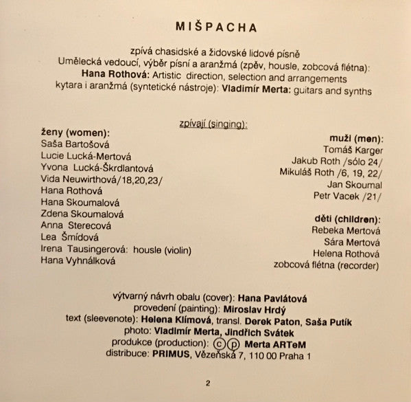 Mišpacha : Mišpacha Zpíva Chasidské A Židovské Lidové Písnê (CD, Album)