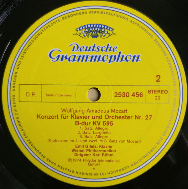 Wolfgang Amadeus Mozart - Emil Gilels, Elena Gilels, Karl Böhm, Wiener Philharmoniker : Klavierkonzert B-dur = Piano Concerto In B Flat Major KV 595 / Konzert Für Zwei Klaviere Es-dur = Concerto For Two Pianos In E Flat Major KV 365 (LP, Album)