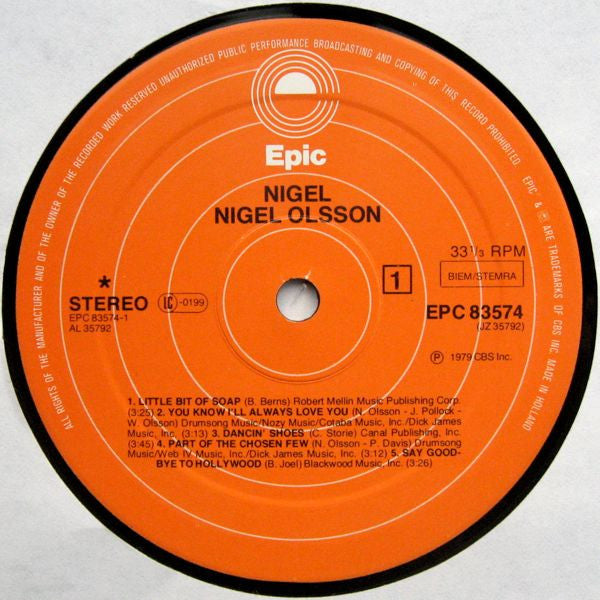 Nigel Olsson : Nigel (LP, Album)