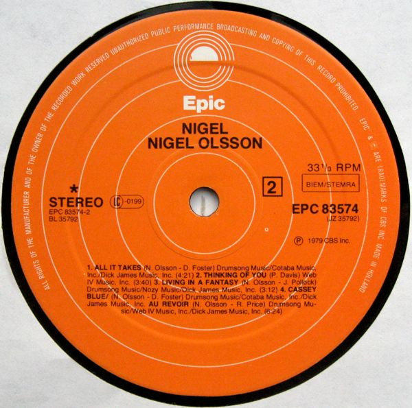 Nigel Olsson : Nigel (LP, Album)