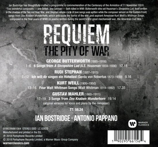 Ian Bostridge, Antonio Pappano : Requiem - The Pity Of War (CD, Album)