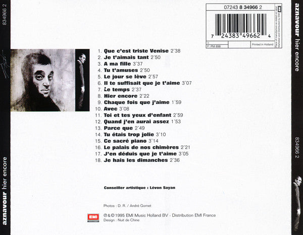 Charles Aznavour : Hier Encore (CD, Album, RE)