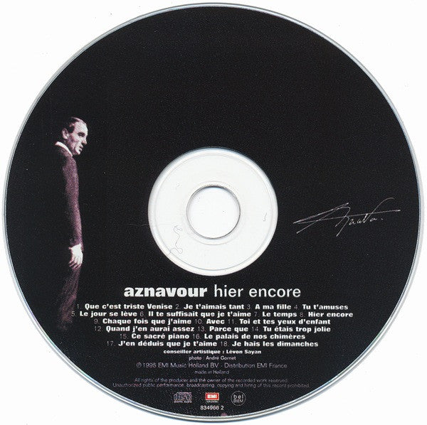 Charles Aznavour : Hier Encore (CD, Album, RE)