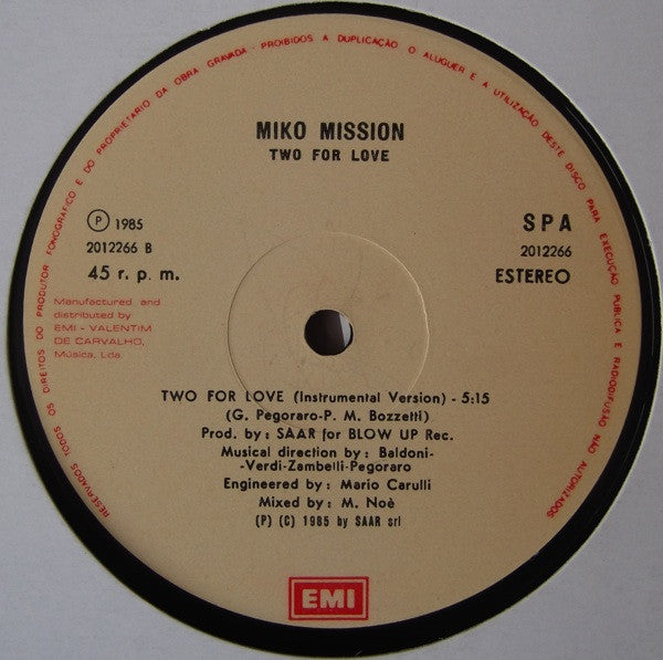Miko Mission : Two For Love (12")