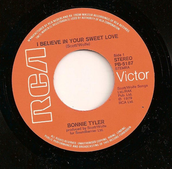Bonnie Tyler : I Believe In Your Sweet Love (7", Single)