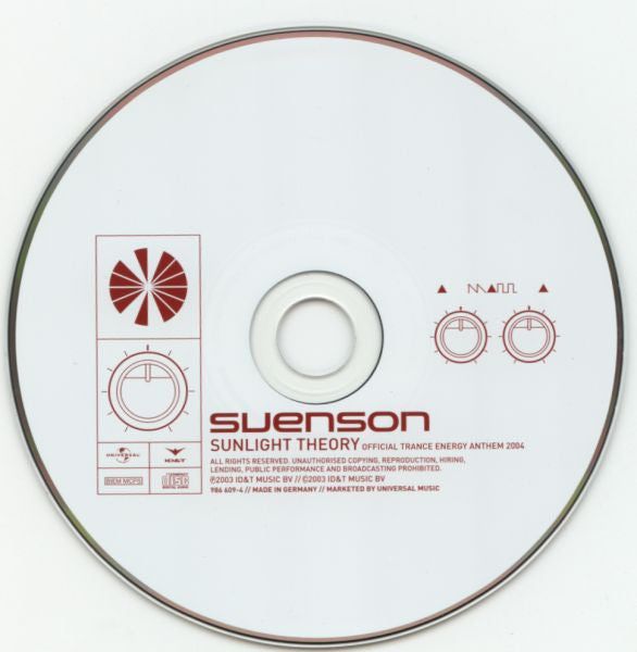 Svenson : Sunlight Theory (Official Trance Energy Anthem 2004) (CD, Single)