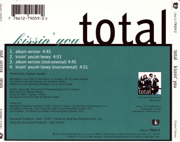 Total : Kissin' You (CD, Maxi)
