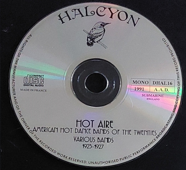 Various : Hot Aire (American Hot Dance Bands Of The 1920's) (CD, Comp, Mono)