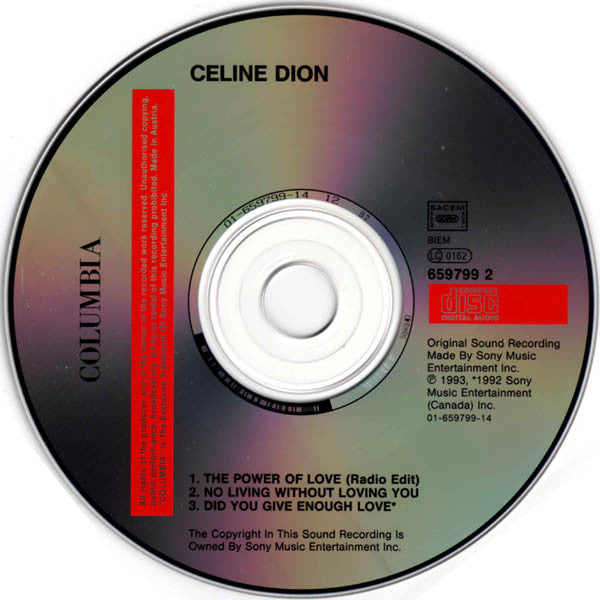 Céline Dion : The Power Of Love (CD, Maxi)