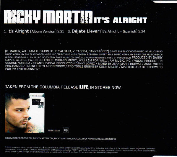 Ricky Martin : It's Alright (CD, Single)