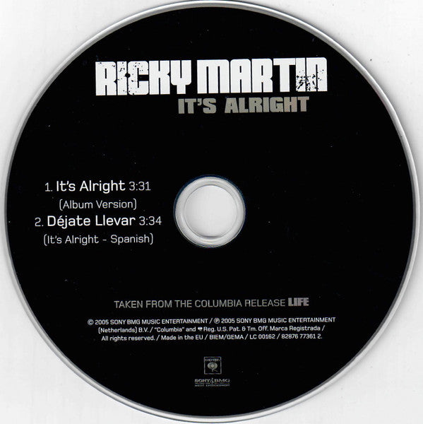 Ricky Martin : It's Alright (CD, Single)