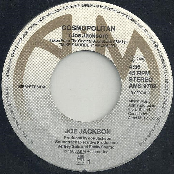 Joe Jackson : Cosmopolitan (7", Single)
