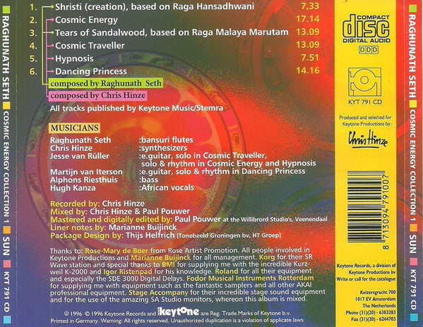 Raghunath Seth : Cosmic Energy Collection Number 1 - Sun (CD, Album)