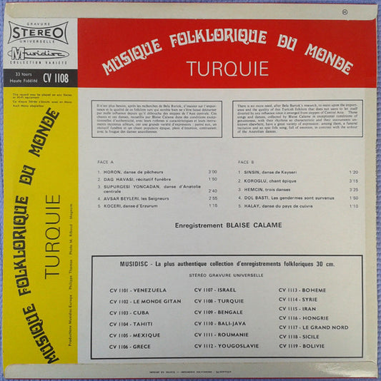 Blaise Calame : Turquie (LP, RE)