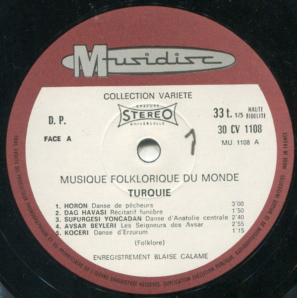 Blaise Calame : Turquie (LP, RE)