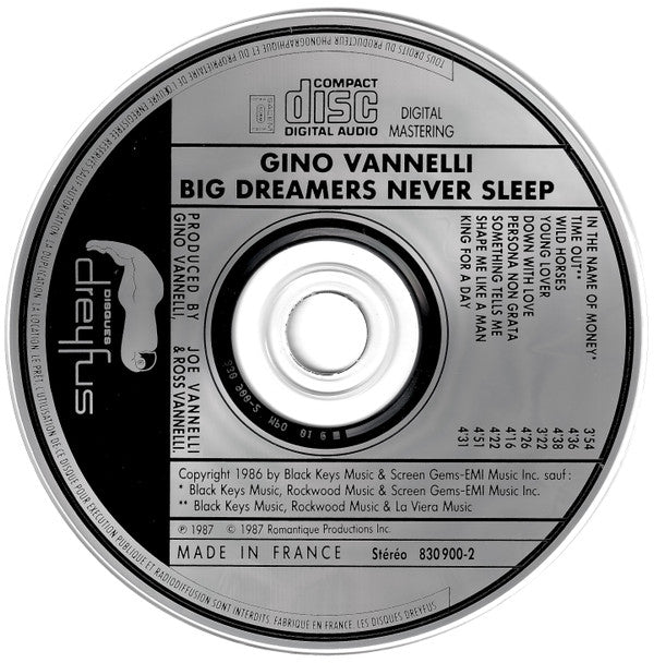 Gino Vannelli : Big Dreamers Never Sleep (CD, Album)