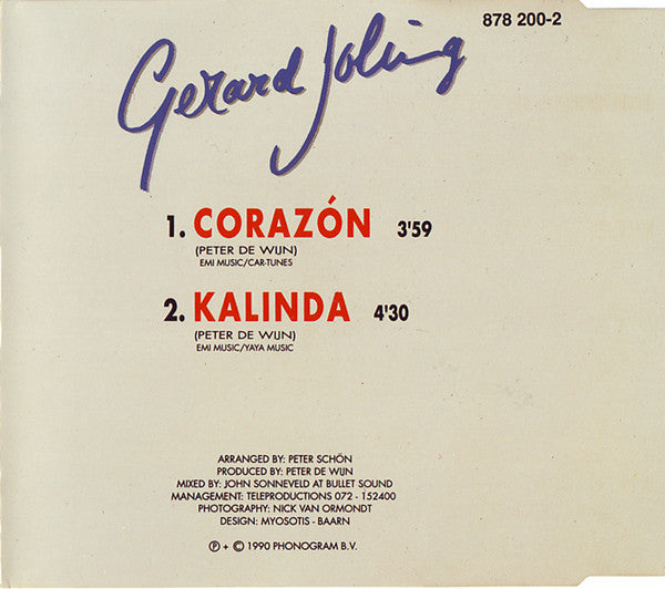 Gerard Joling : Corazón (CD, Single)