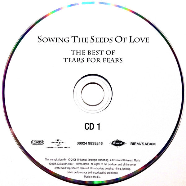 Tears For Fears : Sowing The Seeds Of Love - The Best Of Tears For Fears (2xCD, Comp)