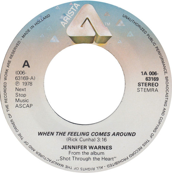 Jennifer Warnes : When The Feeling Comes Around (7", Single)