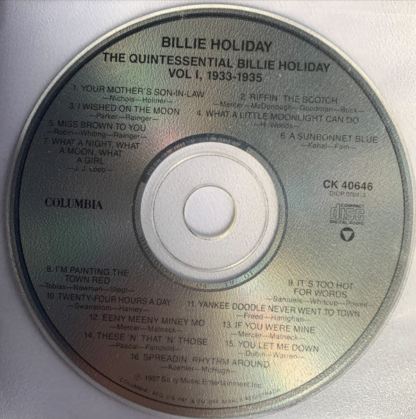Billie Holiday : The Quintessential Billie Holiday Volume 1, 1933-1935 (CD, Comp, RE, RM)