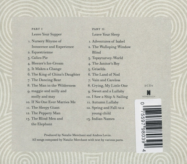 Natalie Merchant : Leave Your Sleep (2xCD, Album, Med)